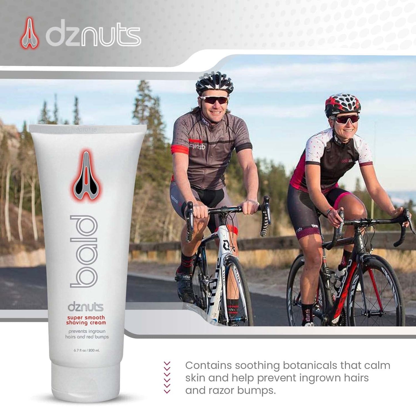 dznuts - Bald Super Smooth Shaving Cream - Prevents Razor Burns, Ingrown Hairs, Cooled and Moisturized Skin - 6.7 fl. oz, 2 Pack