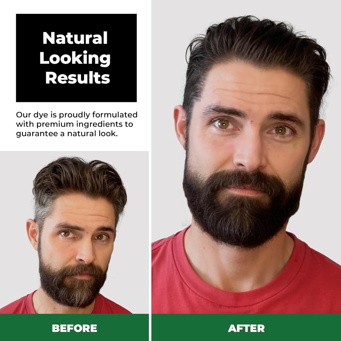 Simpler Men's Hair Color Kit - Full Gray Coverage - Natural Black & Beard Dye - Easy Application for 100% Gray Hair - Natural Black