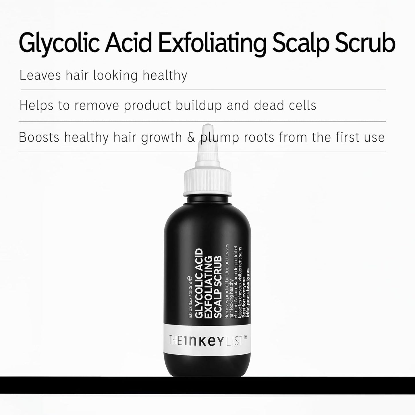 The INKEY List Glycolic Acid Exfoliating Scalp Scrub, Scalp Exfoliant Helps Remove Product Build Up and Boost Healthy Hair Growth for Healthy-Looking Hair, 5.07 fl oz