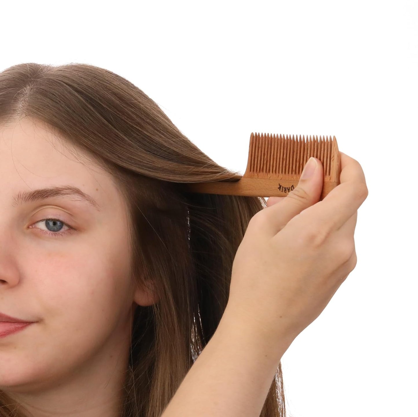 Wide Tooth Wooden Comb Handmade - Natural Vintage Style Wide Tooth Comb for Curls Gentle Styling - Anti-Static Wood Hair Combs For Women Detangling (Fine Tooth Tail Comb)