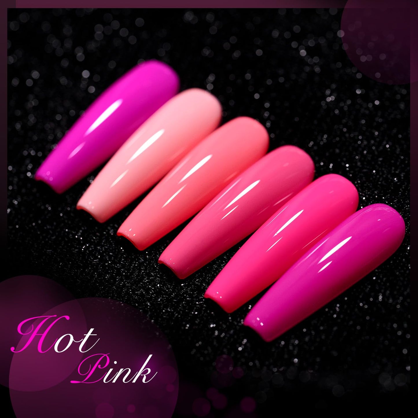 GAOY Hot Pink Gel Nail Polish, Baby Pink Peony Neon Gel Polish Kit for Salon Manicure and Nail Art DIY at Home, Gift for Women