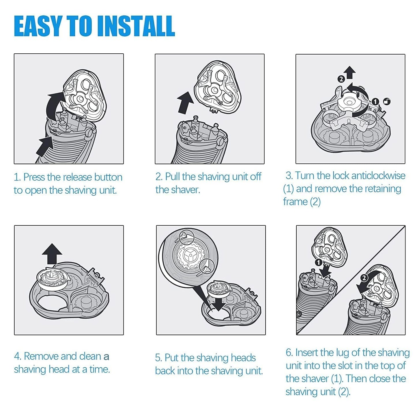 SH50 Replacement Heads Compatible with Philips Norelco Series 5000 Replacement Heads,SH50 Replacement Blades for Philips Norelco Series 5000 Electric Shaver S5210 S5380
