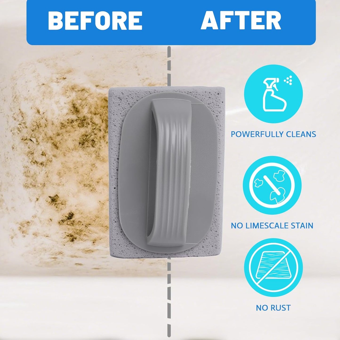 8Pcs Pumice Stone for Cleaning, Pumice Stone for Pool Tile Cleaning Pumice Stone Cleaner Brush with Handle, Pumice Cleaning Stones Scouring Stick Hard Water for Bathtubs Grills Swimming Pools