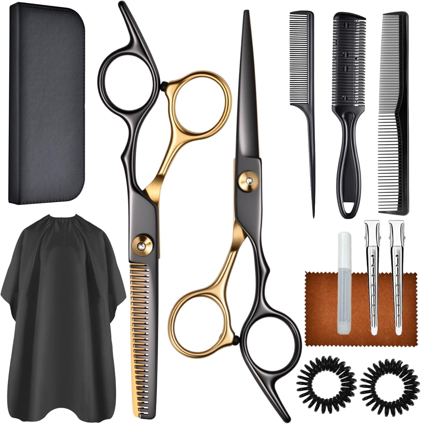 13 PCS Hair Cutting Scissors Shears Kits,Professional Haircut Scissors Kit with Cutting Scissors,6.5 Inches Hair Cutting Scissors Kit for Men/Women/Kids/Salon & Home