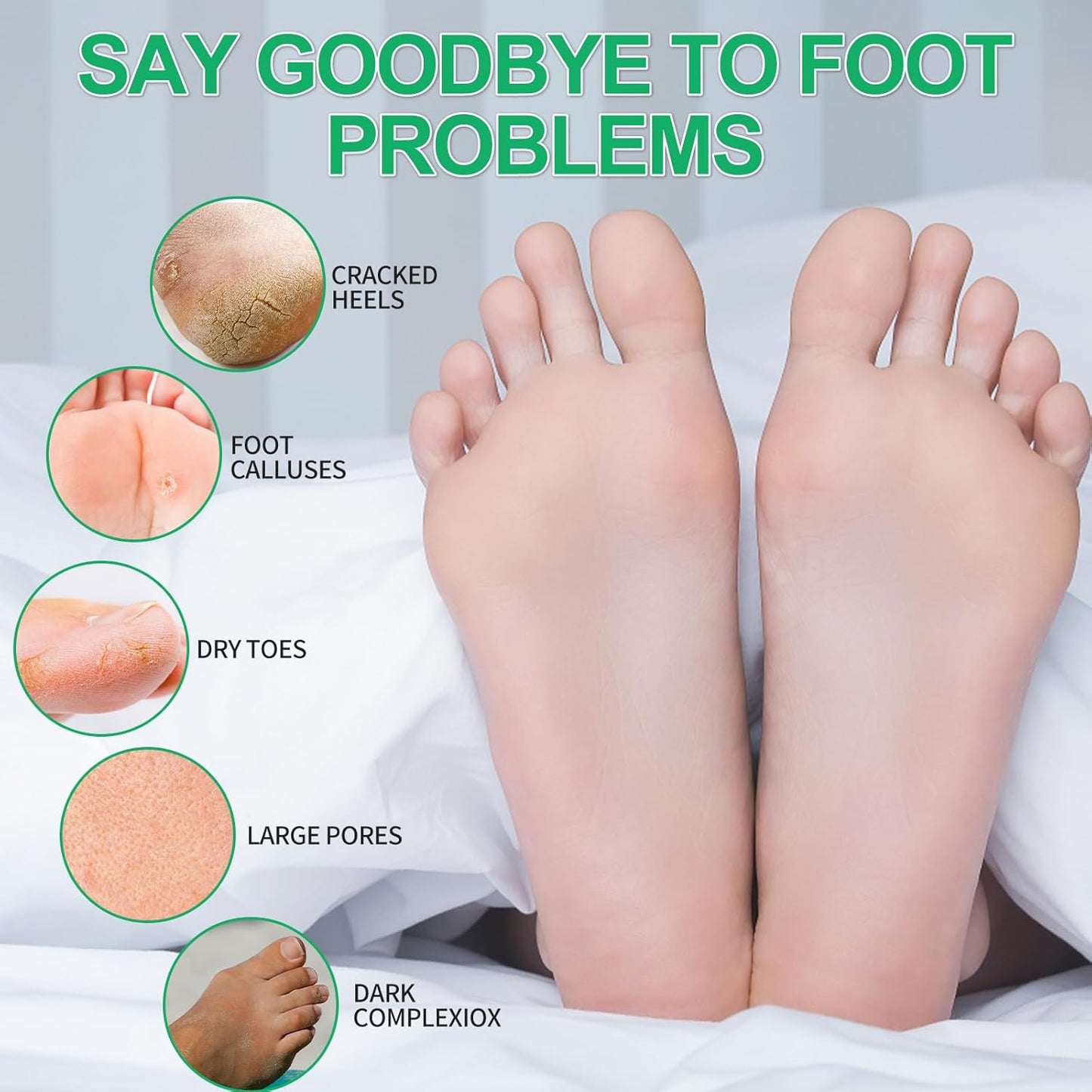 Pedicure Kit Foot Soak Set: Bubble Salt, Sugar Scrub, Massage Mask, Massage Lotion in a Box, 4 Step Foot Spa Kit for Dry Feet,Tired Feet(3 Set Eucalyptus)