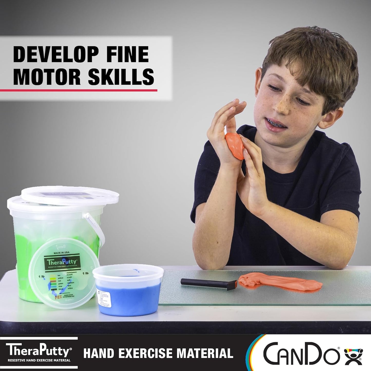 CanDo Theraputty Plus Hand Exercise Putty for Rehabilitation, Exercises, Hand Therapy, Hand Strengthening, Stress Relief - Red 4 oz Soft