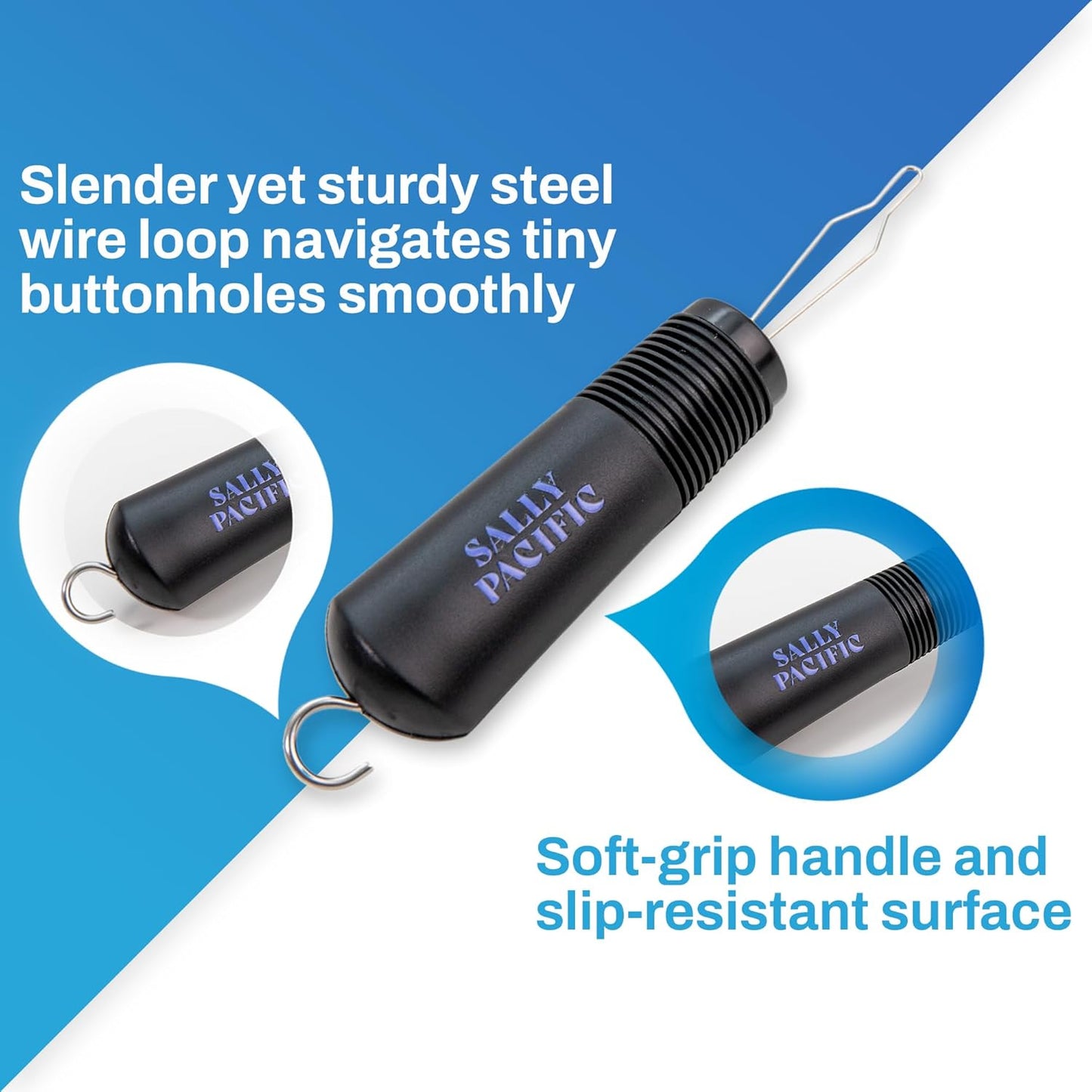 Button Hook & Zipper Pull - Button Assist Device & Helper Tool for Shirt & Coat Buttoning - One Hand Dressing Aids - Gift for Disabled, Handicapped & Seniors