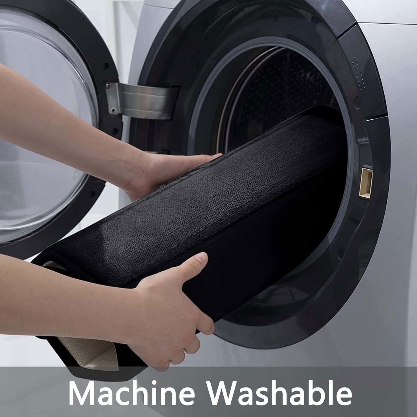 Buganda Memory Foam Bath Mat, 30" x 20", Ultra Soft and Non-Slip Bathroom Rugs, Water Absorbent and Machine Washable Bath Rug for Bathroom, Shower, and Tub, Black