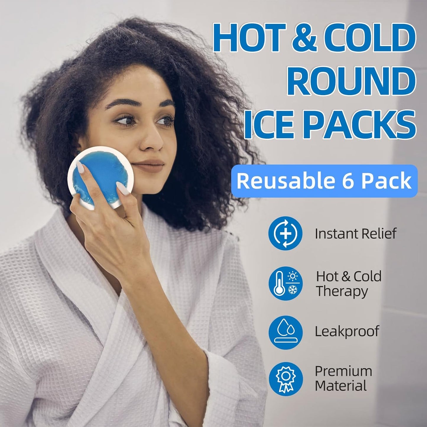 Tutmyrea Reusable Cold Compress - 6 Soft Ice Packs for Injuries, Kids & Wounds; Gel Packs for Eyes, Face, Allergies & Teeth