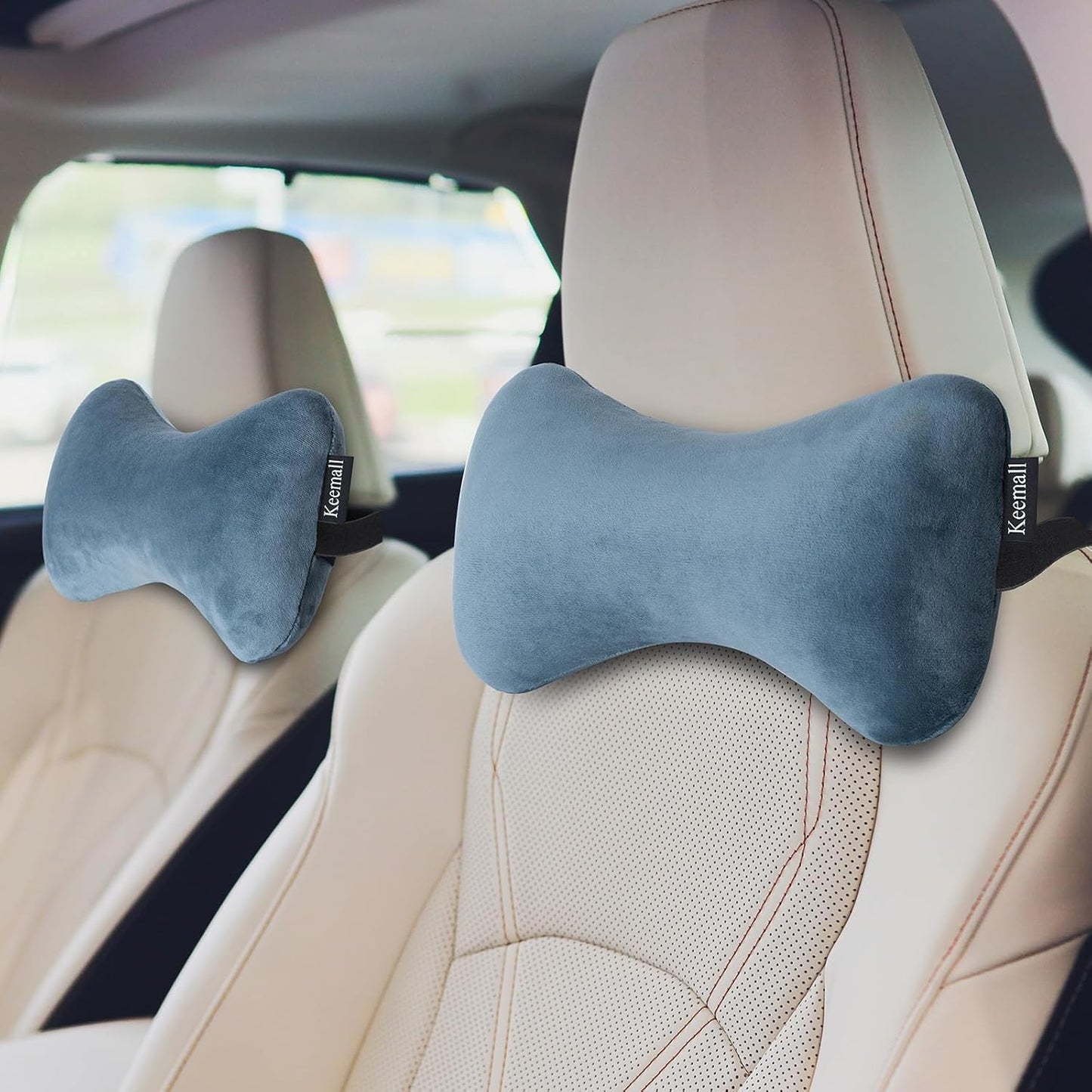 Inflatable Car Neck Pillow Driving , Blow Up Car Headrest Pillow for Car, Inflatable Travel Pillow for Camping, Neck Support for Office Chair - Adjustable Softness