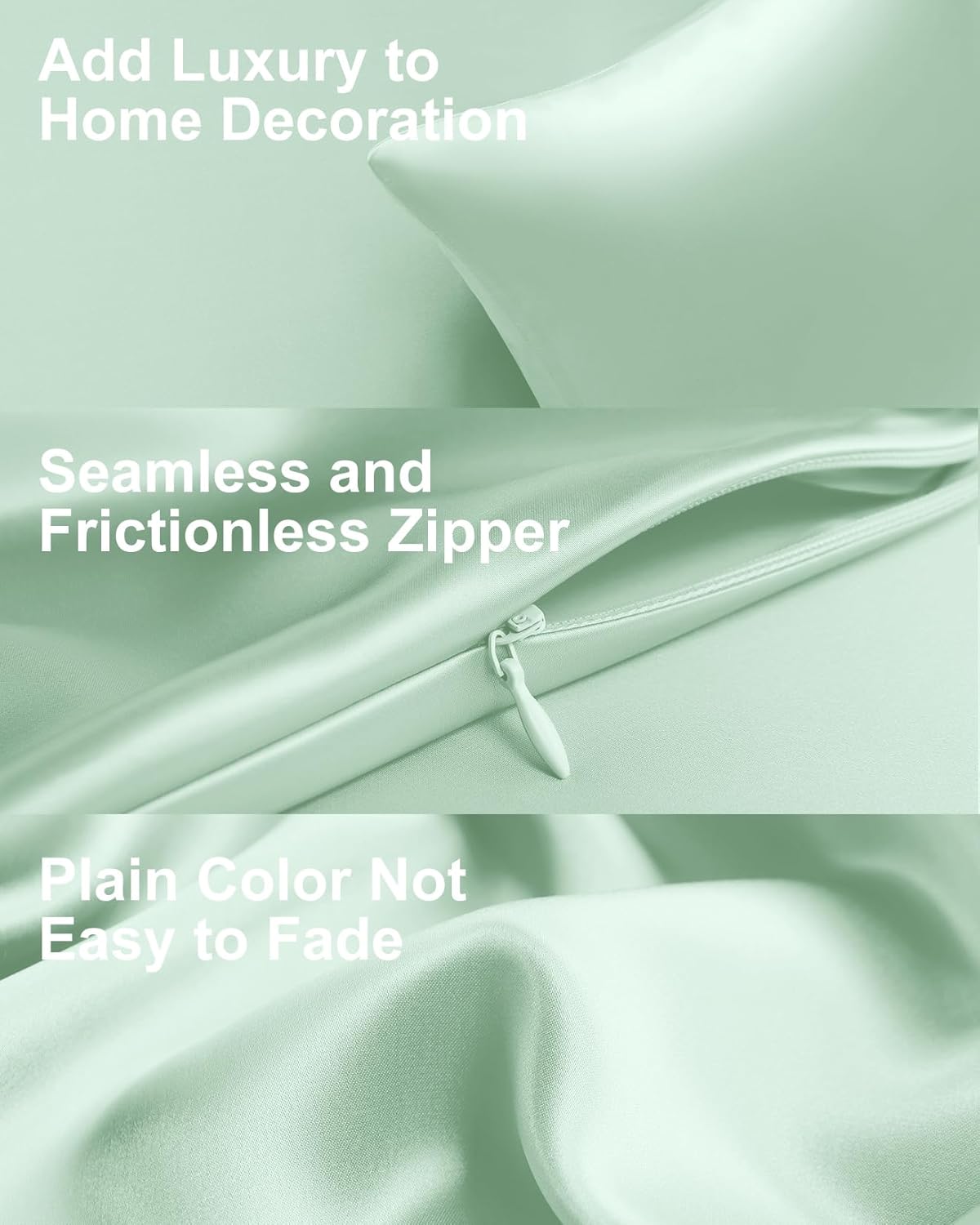 THXSILK Set of 2 100% Mulberry Silk Pillowcase for Hair and Skin, Grade 6A+ Mulberry Silk Pillow Cases Ultra-Soft, Hypoallergenic Pillow Case Cover with Zipper (Queen 20"x30", Turquoise Green)