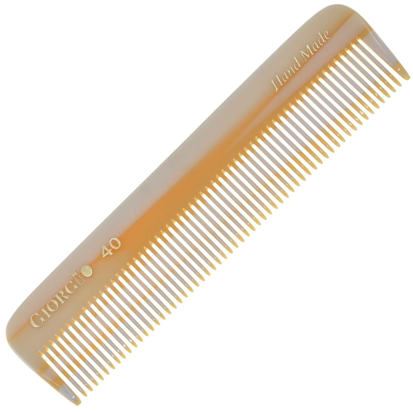 Giorgio G40 Handmade All Fine Tooth Pocket Comb, Hair Comb Straightener for Everyday Grooming Styling Hair, Mustache and Beard for Men Women and Kids, Saw Cut and Polished
