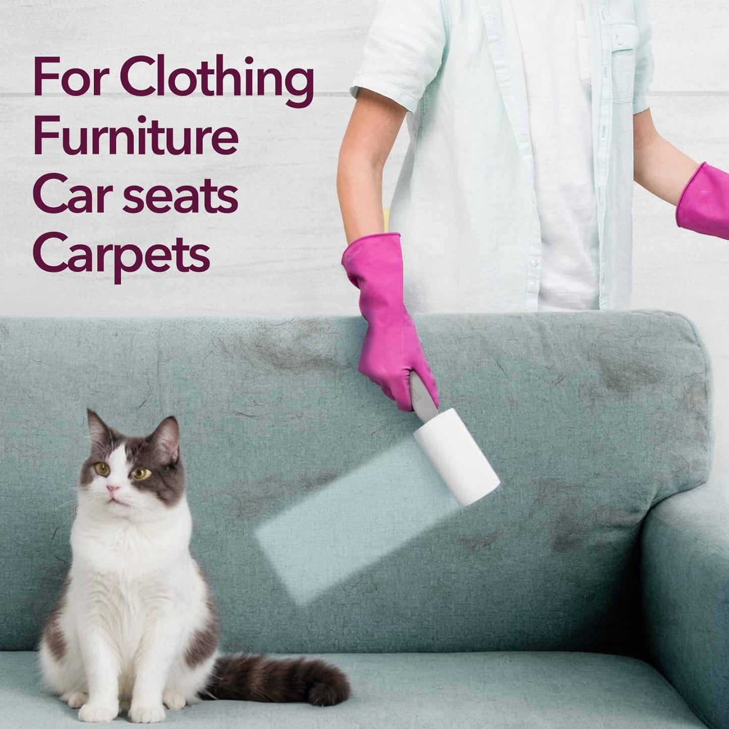 Lint Rollers for Pet Hair Extra Sticky, 880 Sheets Mega Value Set Lint Roller with 4 Upgraded Handles, 8 Rollers Portable Pet Lint Remover for Clothes, Furniture, Carpet, Dog & Cat Hair Removal