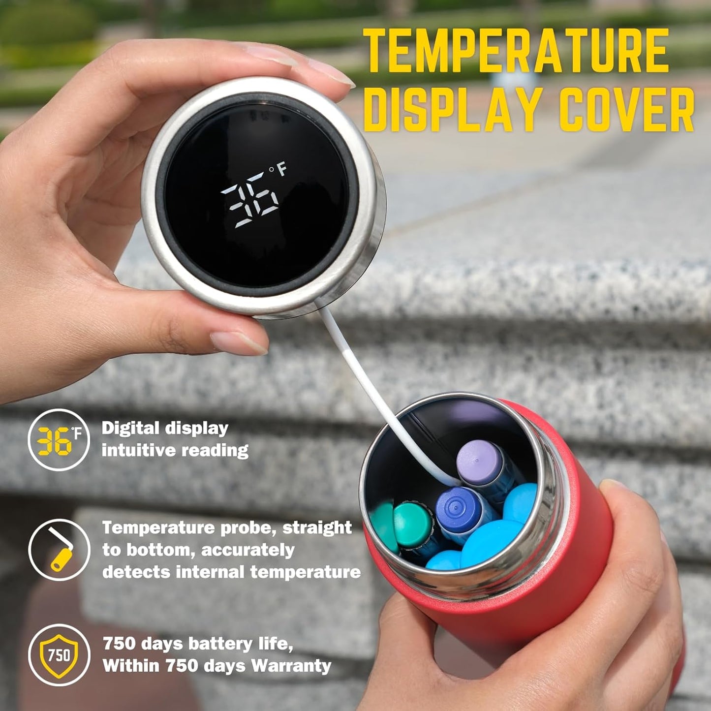 DISONCARE Odyssey 60H Insulin Cooler Travel case Digital Display Medication Cooler for Medicine Travel TSA Approved Ice Pack Diabetic Medical Cooler Diabetes Bag EpiPen with QR Medical Tag(Rescue Red)