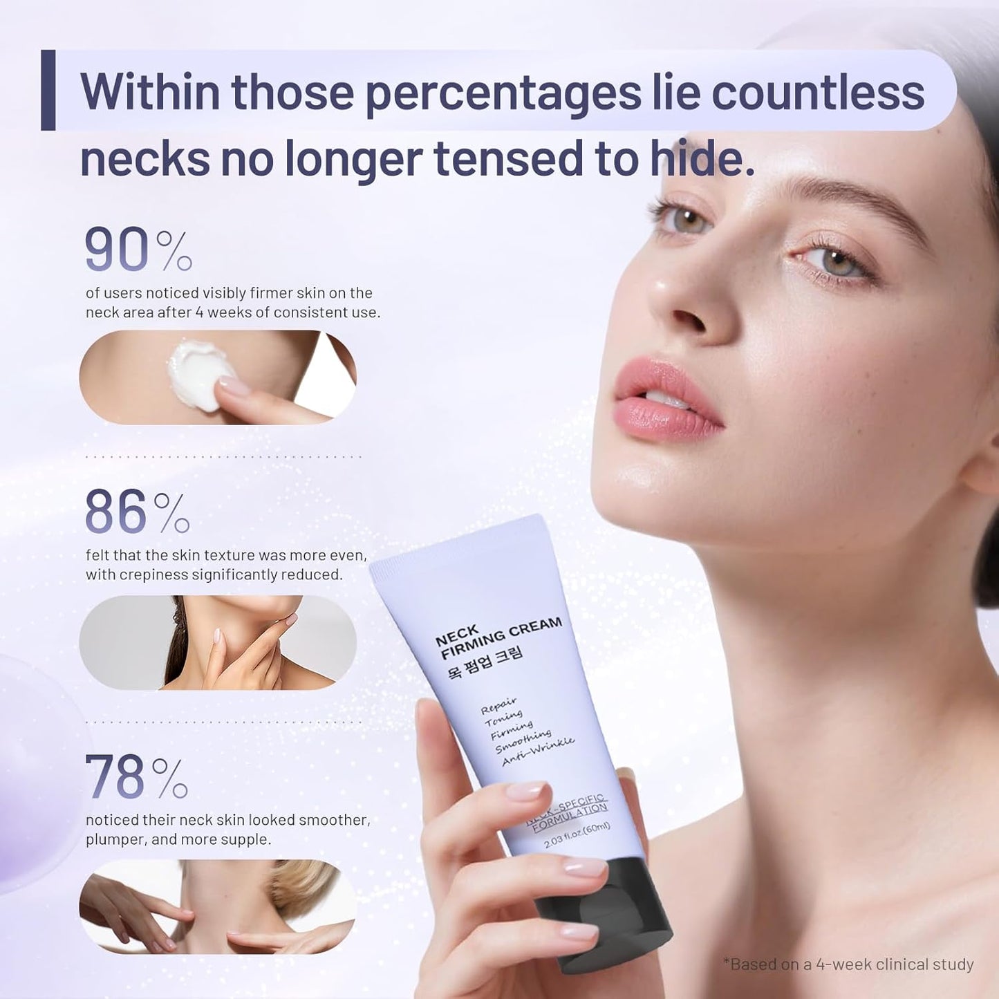 Premium Neck Firming Cream – Lifting & Tightening Treatment for Décolleté and Chest, Anti-Aging Neck Cream Reduces Fine Lines and Sagging, Gift for Women & Men, 2.03 Fl Oz