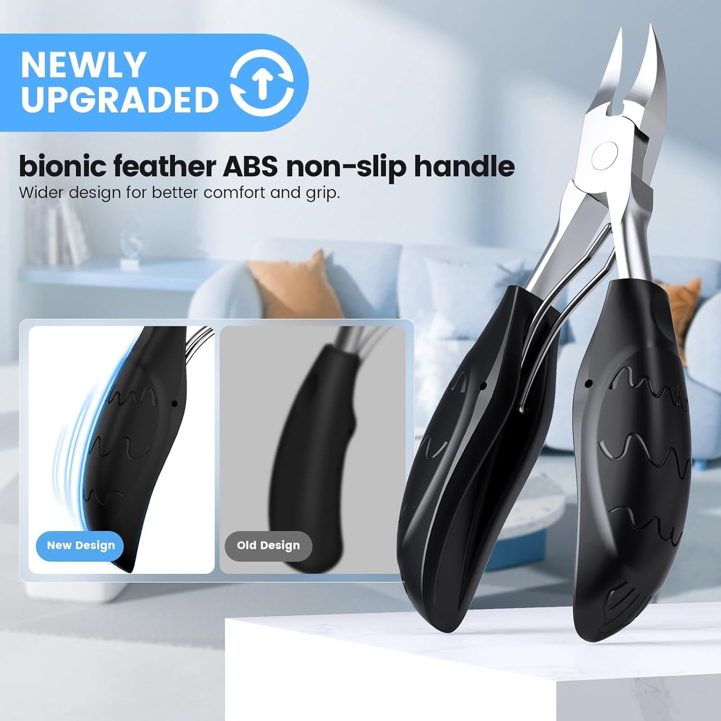 Toenail Clippers for Seniors Thick Toenails, Sharp Toe Nail Clippers Set for Men Women, Heavy Duty Fingernail Clipper Pedicure Tools for Feet, Professional Manicure and Pedicure Kit with Nail Scissors