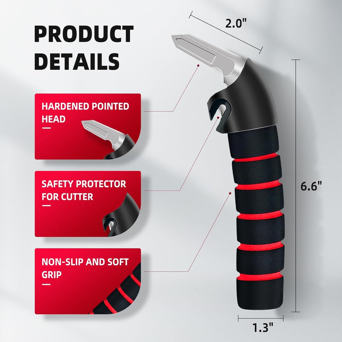 Car Door Handle for Elderly, Mobility Car Assist Transfer Support Handle and Adjustable Straps, Multifunction Automotive Grab Handles, Aids for Disabled and Elderly(Red)