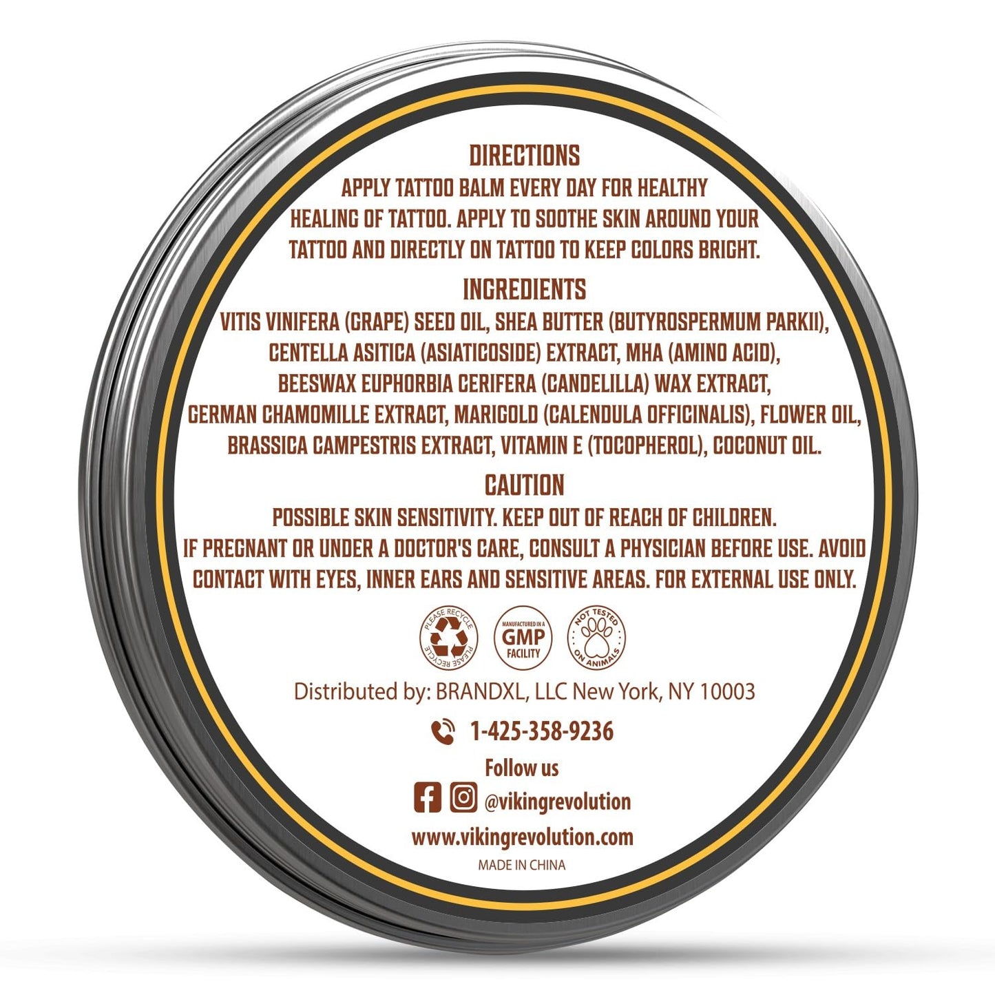 Viking Revolution Tattoo Care Balm for Before, During & Post Tattoo Safe, Natural Tattoo Aftercare Cream Moisturizing Lotion to Promote Skin Moisture, Skin Moisturizer, (2oz,1 Pack)