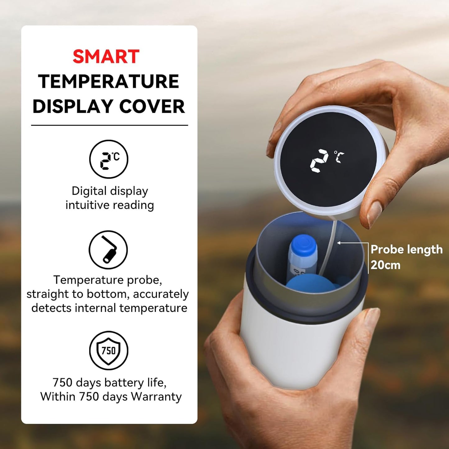 DISONCARE 60H Insulin Cooler Travel case Temp Display Medication Cooler for Medicine Travel TSA Approved Ice Pack Diabetic Medical Cooler Diabetes Bag EpiPen with QR Medical Tag(White)