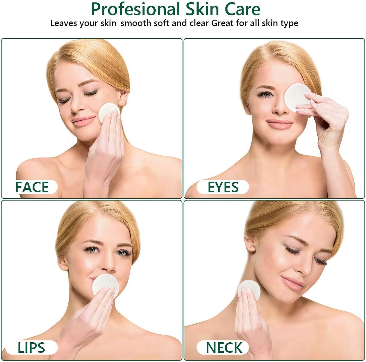 20 Packs Organic Reusable Makeup Remover Pads, Washable Bamboo Cotton Rounds for All Skin Types with Cotton Laundry Bag