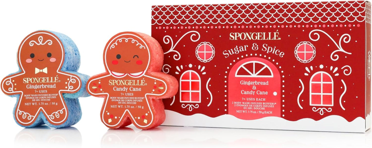 Spongellé Gingerbread Gift Set Body Wash Infused Buffers, Sugar & Spice