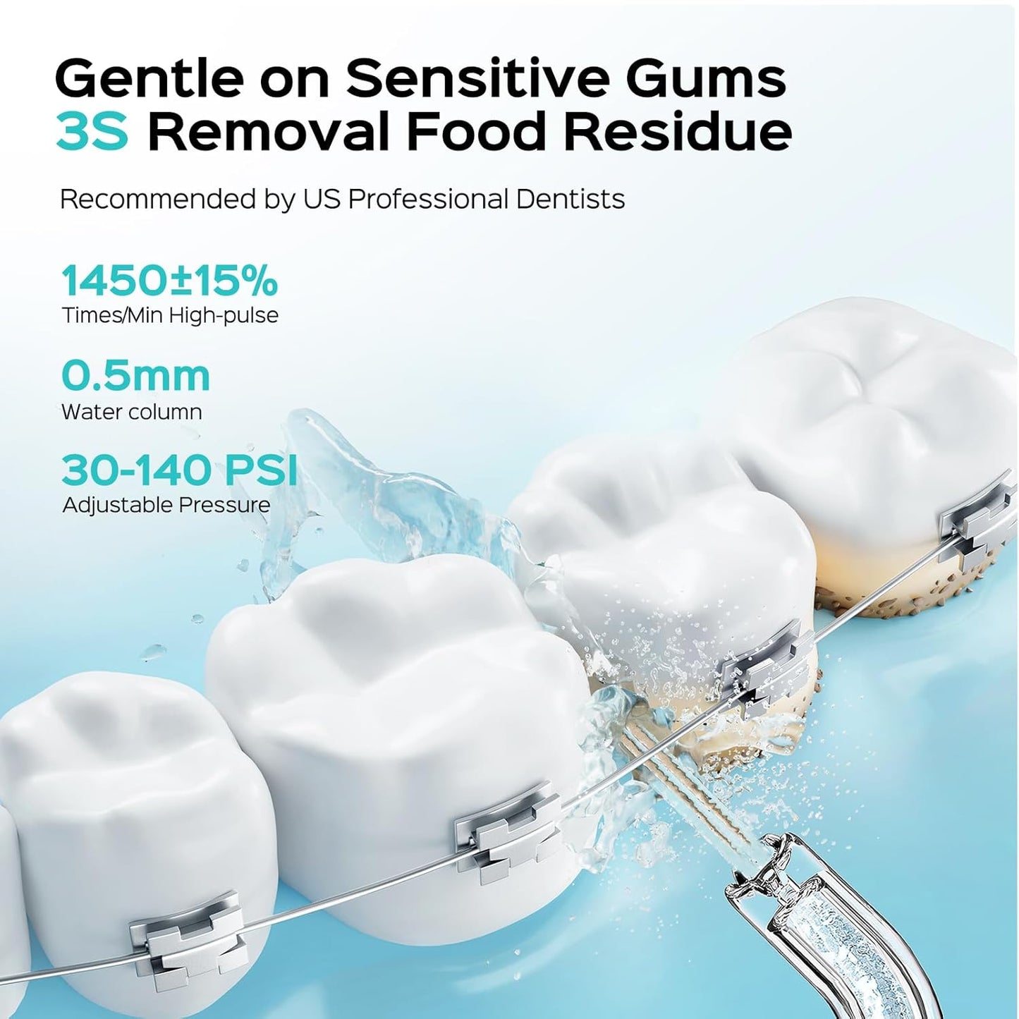 COSLUS Mini Water Flosser for Travel: Portable Compact Design, Cordless Oral Irrigator with 4 Jet Tips, Removable Tank & IPX7 Waterproof for Braces, Sensitive Teeth & On-The-Go Use, Pink Purple, T40