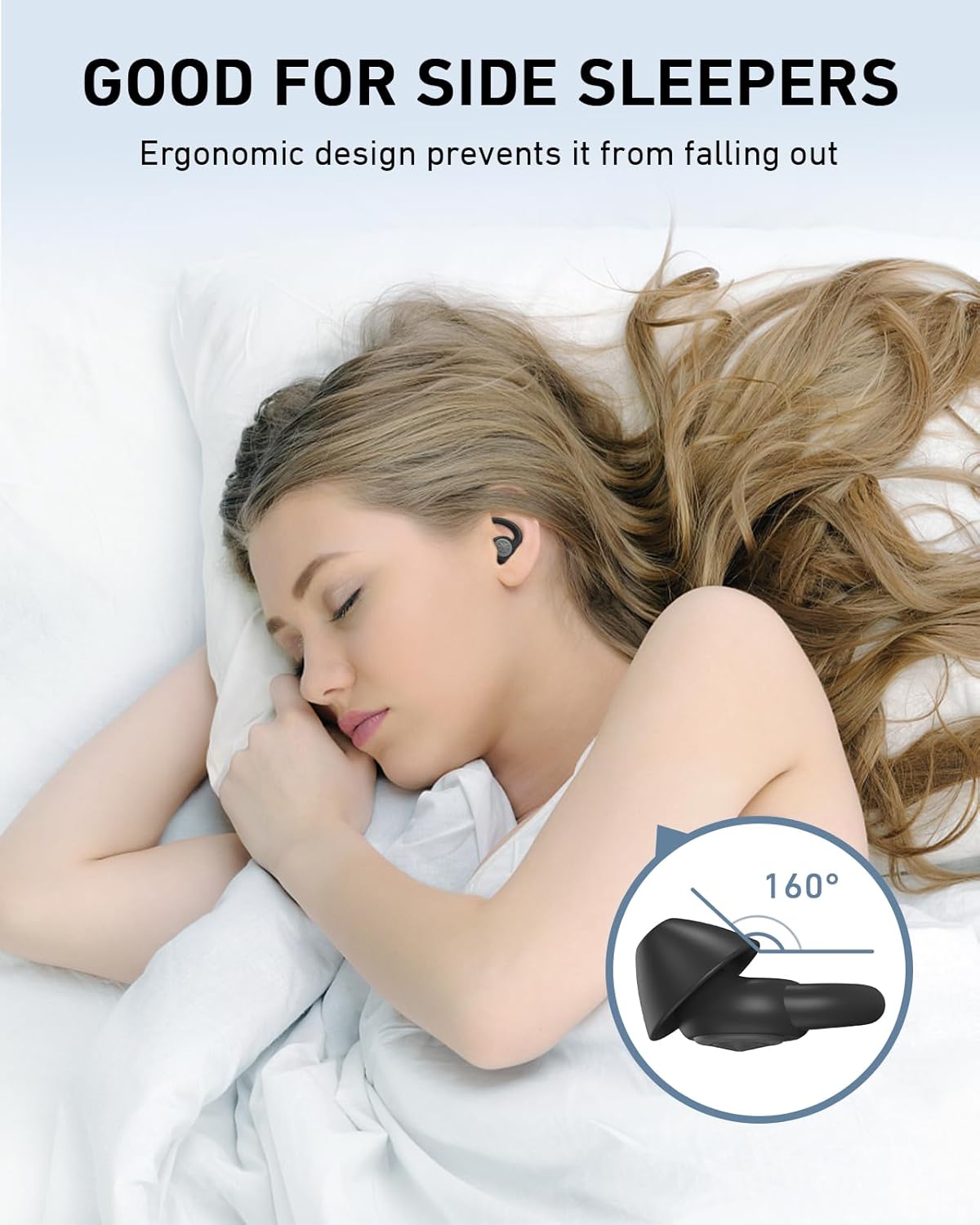 Ear Plugs for Sleeping 2 Pairs,NRR33dB Reusable Earplugs for Sleep,Soft Silicon Ear Plug for Snoring Blocking,Noise Reduction Blocking,Drown Out Snoring,Side Sleepers Black