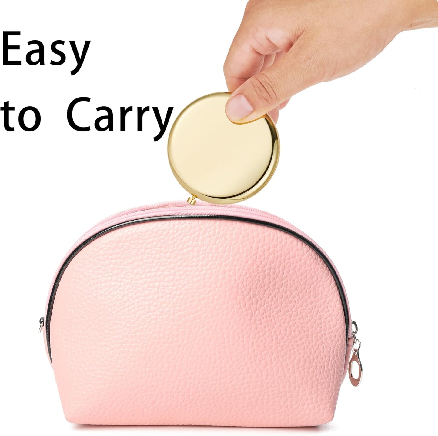 Compact Mirror, Pocket Travel Makeup Mirror for Purse, Metal Round Shell, 2-Sided 1X/2X Magnifying, Portable, Folding, Handheld, Gold, 6 Pack