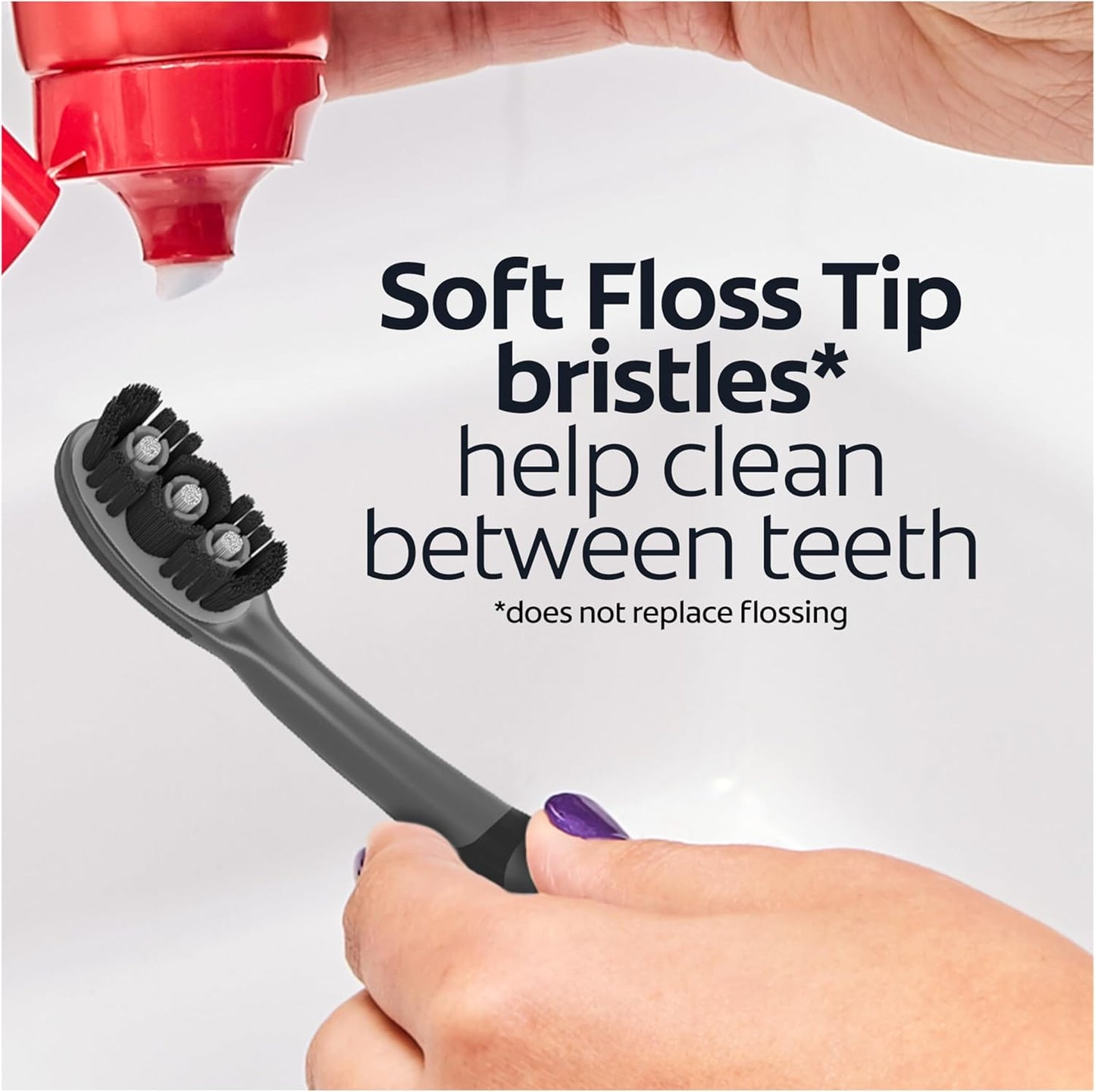 Colgate 360 Vibrate Charcoal Battery Operated Toothbrush Pack, Soft with 1 AAA Battery Included, Black, 2 Count