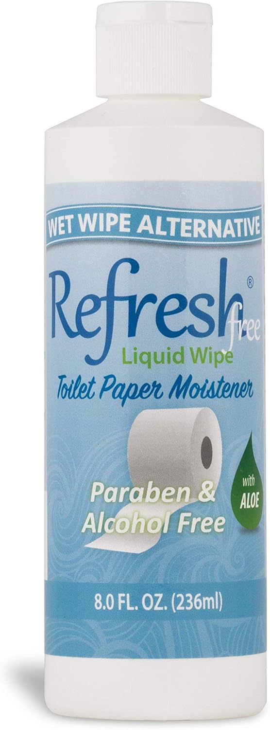 Refresh Liquid Wipe Free: Toilet Paper Foam Dispenser Refill for Sensitive Skin. Eco-Friendly Flushable Wet Wipe Alternative with Witch Hazel and Aloe. 8 oz Refill.…