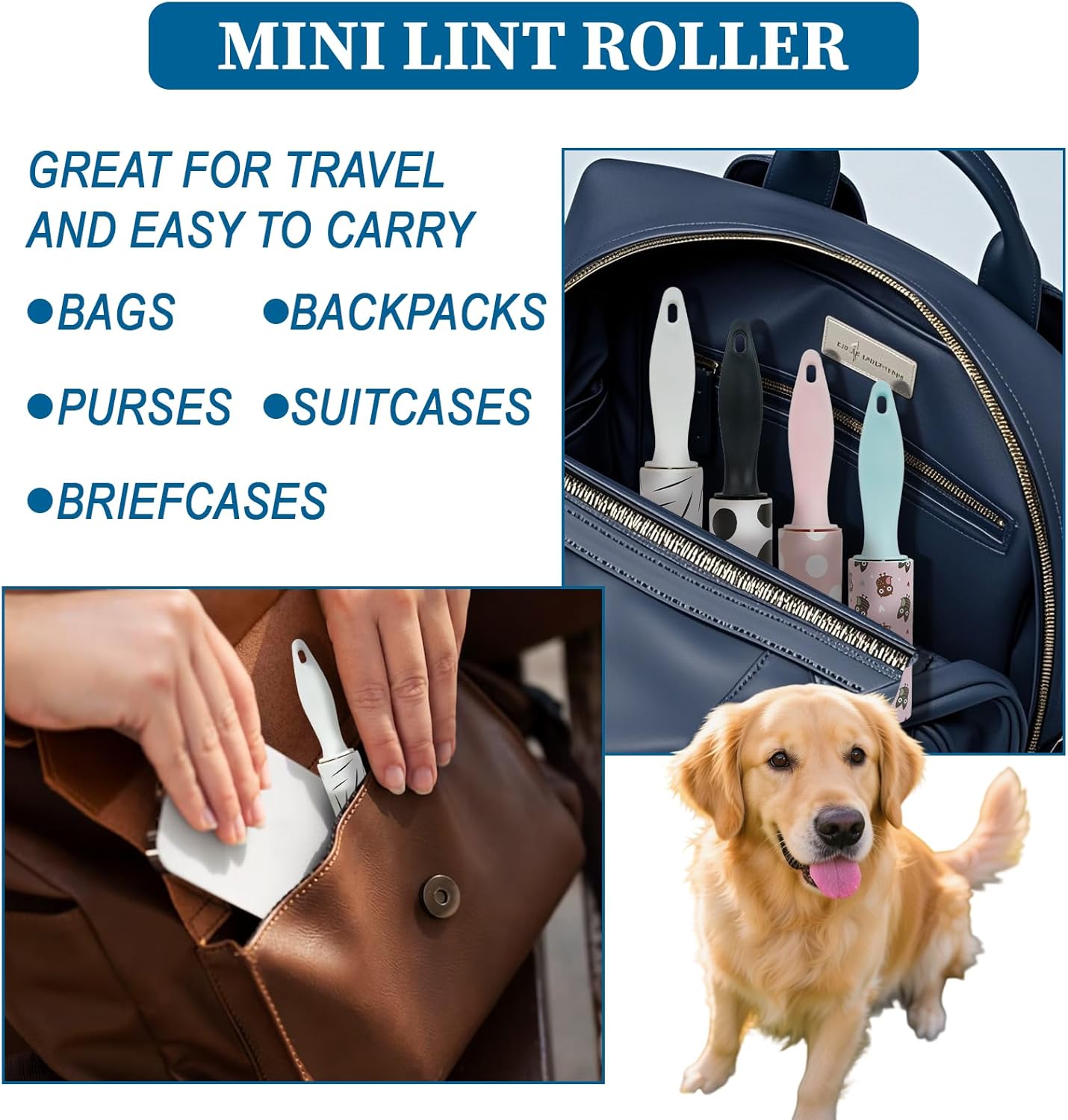 40Pcs Mini Lint Roller Travel Size, Mini Lint Roller for Purse, Portable Lint Rollers for Pet Clothes Travel Lint Bursh Rollers, Cat Hair Extra Sticky Clothes Removal Tool for Bag Furniture 5.9×1.1In