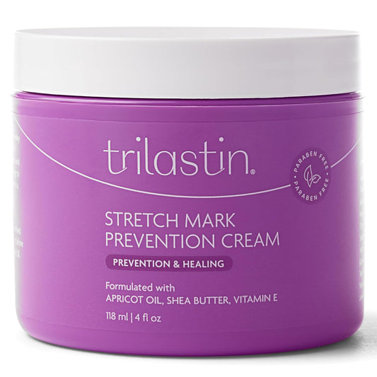 TriLASTIN Stretch Mark Cream for Pregnancy - 4 fl oz, Citrus Scent - Pregnancy Stretch Mark Prevention & Pregnant Belly Cream & Belly Oil for Pregnant Women - Paraben Free