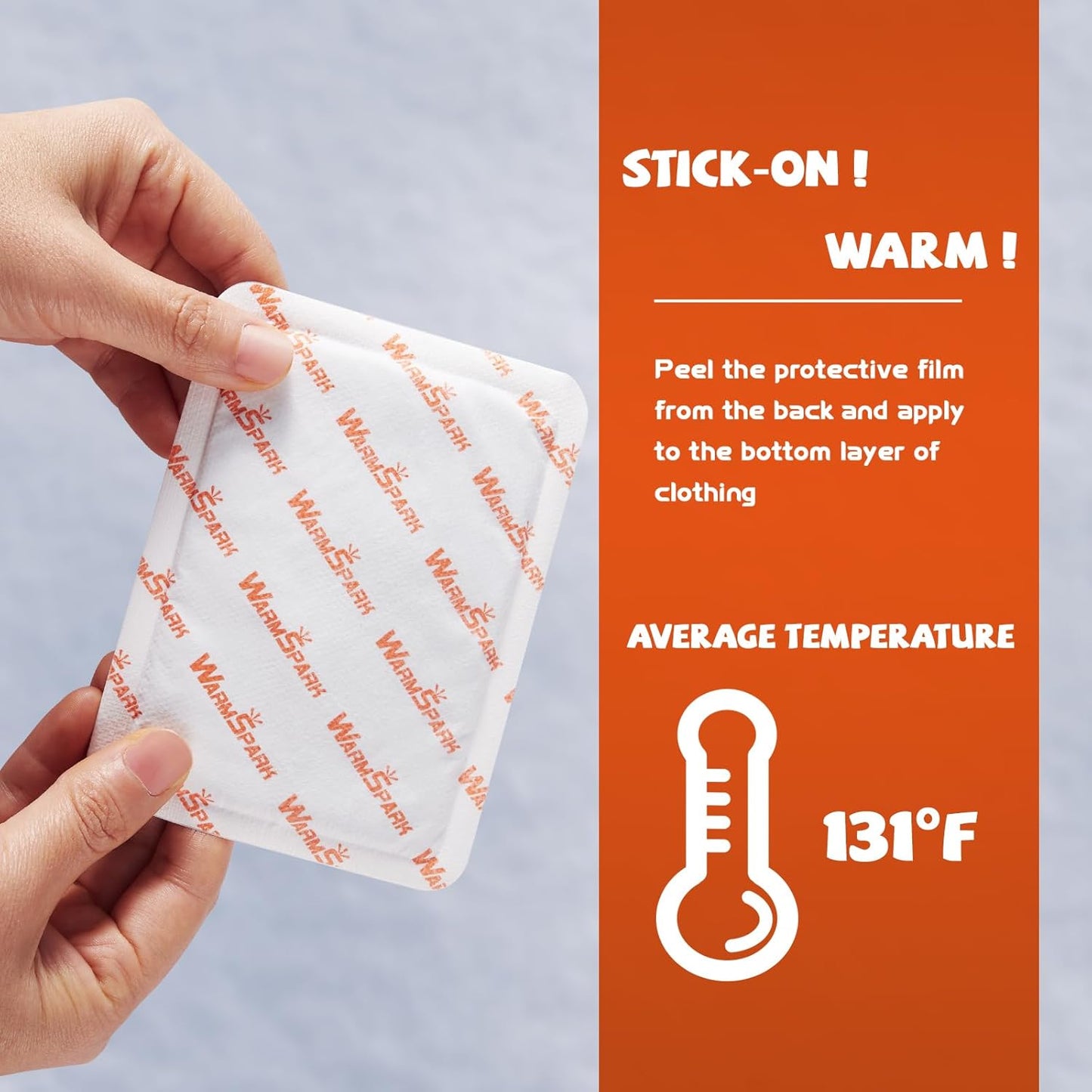 Body Warmers with Adhesive - Heat Warmer Patch Disposable Air Activated Hot Warmers - Up to 12 Hours of Heat - WarmSpark