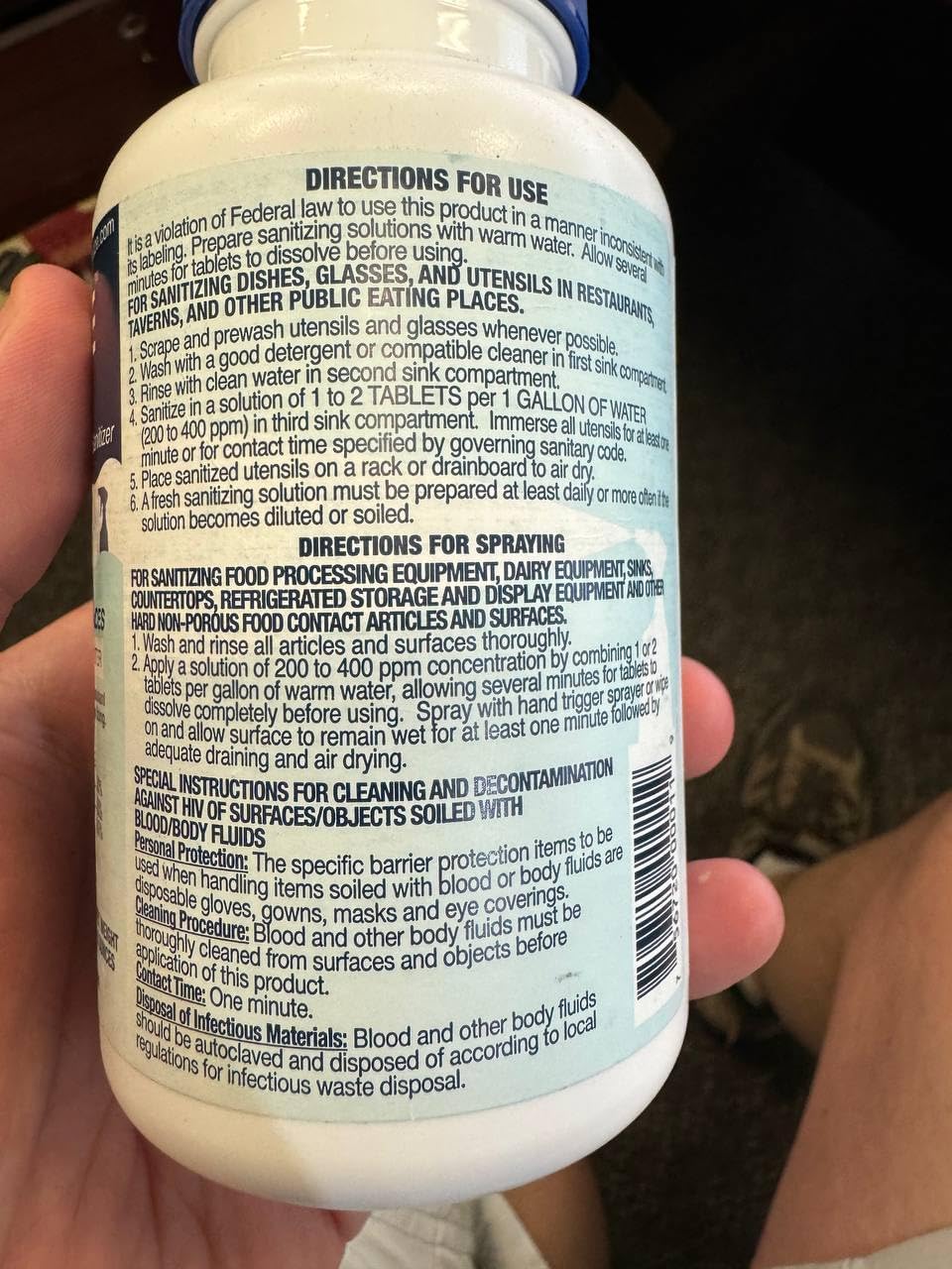 6 Bottles Steramine Sanitizer Tablets w/15 QT-10 Test Strip - Multi Purpose Steramine Sanitizing Tab for Food Contact Surface, Kitchen, Restaurant, Diner & Food Service by FryOilSaver Co. (900 Count)