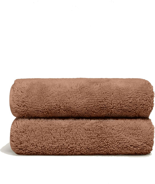 Italic Ultraplush 100% Australian Cotton Hand Towels - Set of 2 Luxury Hand Towels, Ultra Soft and Highly Absorbent 800GSM for Bathroom,Shower, Hotel, and Spa (Clay)