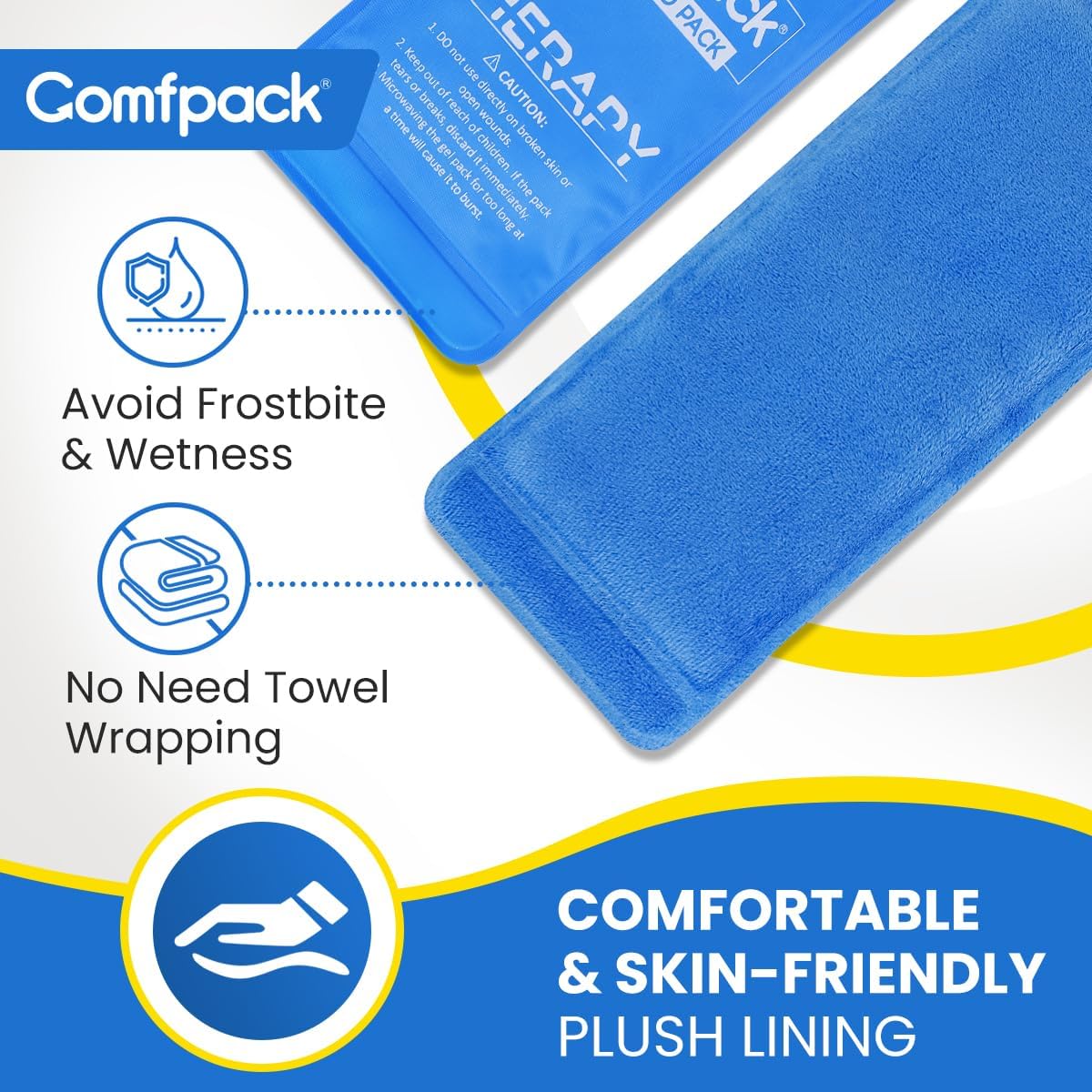 Soft Ice Packs for Sports Injuries, Long Lasting Multipurpose Gel Ice Pack with Dual Temperatures for Muscle Pain Relief & Strains, Handheld Design Cold Pack for Head, Shoulder, Knee, Ankle