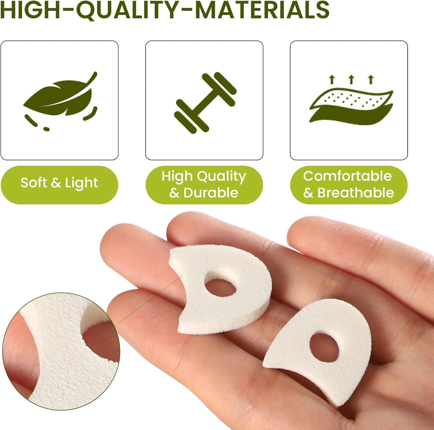 Bukihome 50 Pack Foam Toe Separators - Correct Overlapping Toes and Reduce Friction - Breathable and Comfortable, Foam Toe Spacers for Women