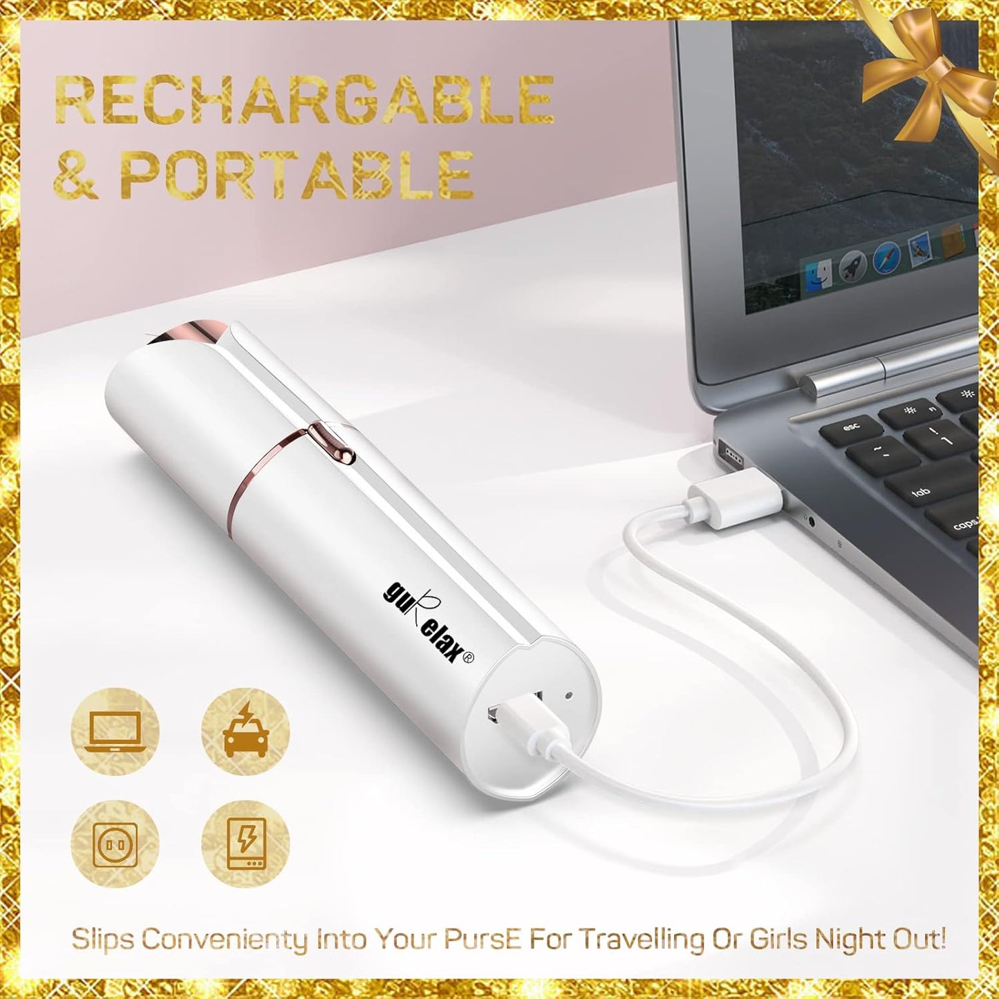 Facial Hair Removal for Women(with 2 x Replacement Heads),GURELAX Facial Hair Remover, Hair Removal Device, Best Gift for Mom/Wife/Girlfriend