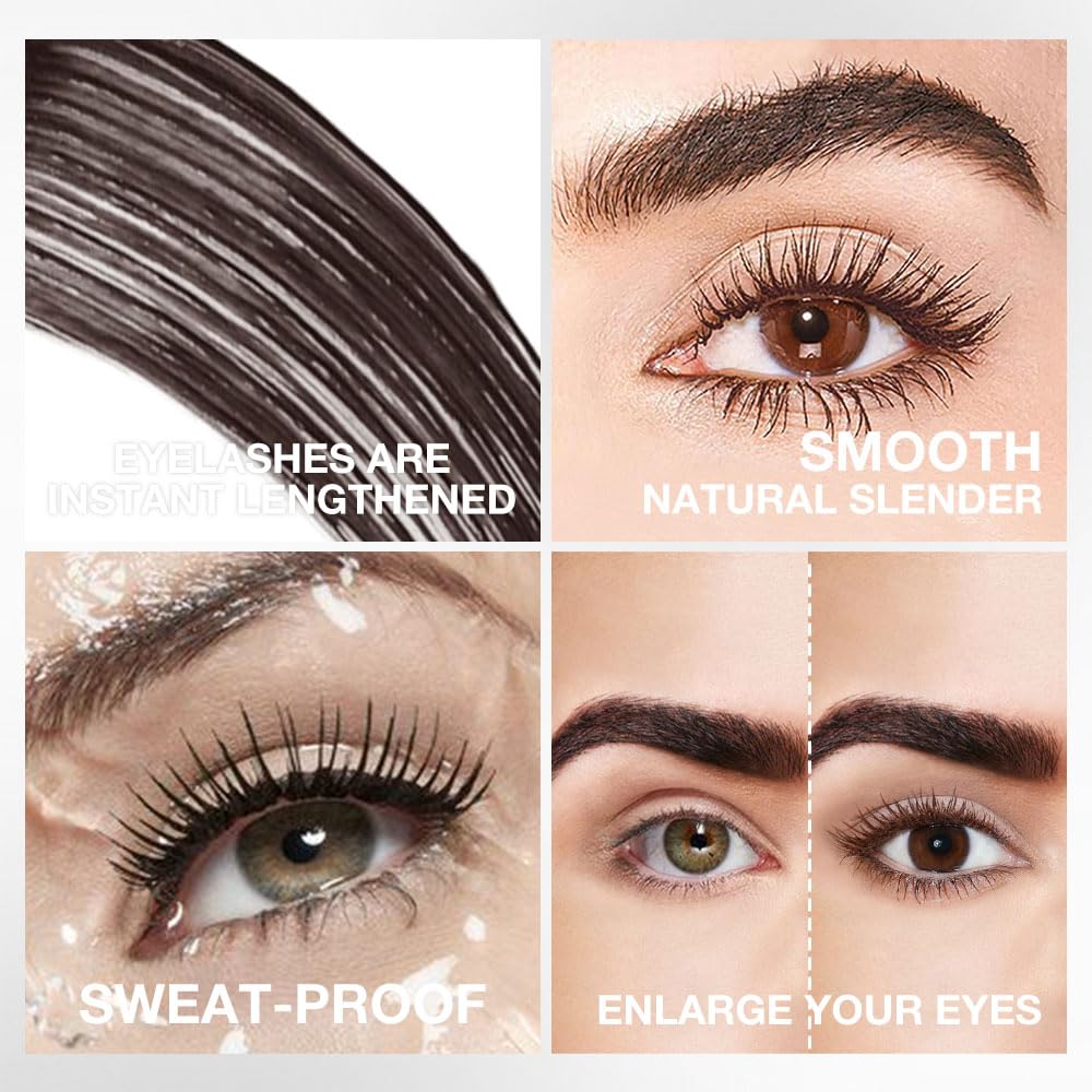 Colored Mascara for Eyelashes Set,Colorful Waterproof for eyelashes Long lasting Charming Voluminous for Women Halloween Eye Makeup (1Pcs 02#Brown, F)