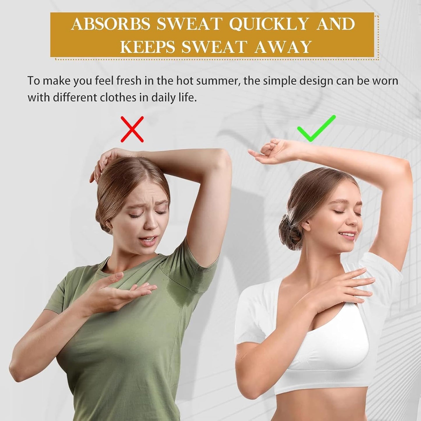 Zhanmai 3 Pcs Underarm Sweat Vest Armpit Sweat Proof Pads for Under Armpits Underarm Proof Pads for Women