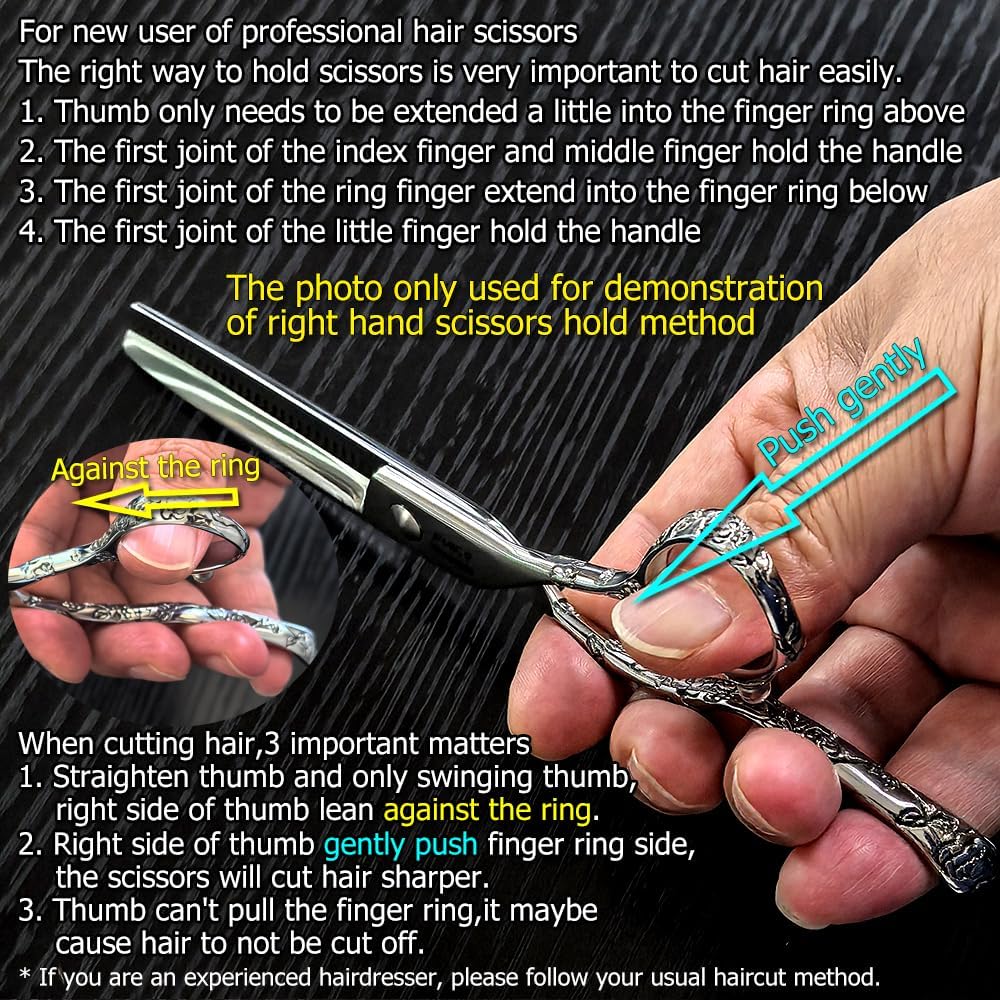 Hair Scissors 6 Inch Professional Barber Hair Thinning Scissors Thinning Shears 440C Barber Shears 30 Teeth Rose handle KINSARO for Hairdresser Barbershop or Home Use