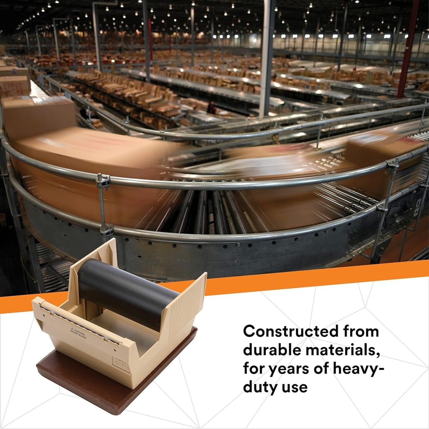 3M Scotch Mainline Dispenser P56W with Pull-n-Cut One-Hand Design, Weighted Base, Rubber Pads, 6 in, 1/case,Tan