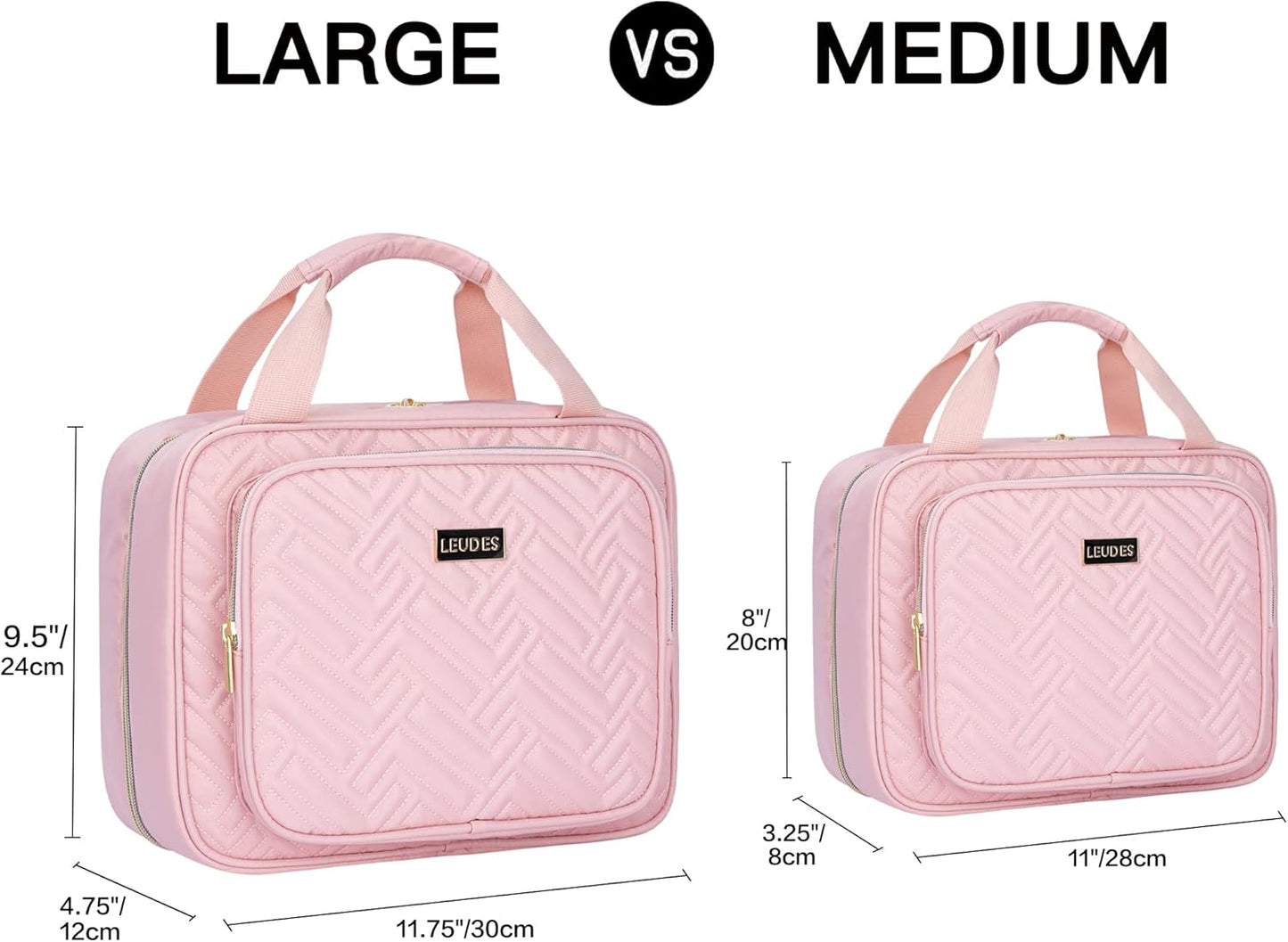 Leudes Travel Pill Bottle Organizer,Medicine Organizer and Storage,Home Medication Bag, Cases,Carrier for Pills,Vitamin,Fish Oil,Supplements for Women and Men (Medium, Pink)