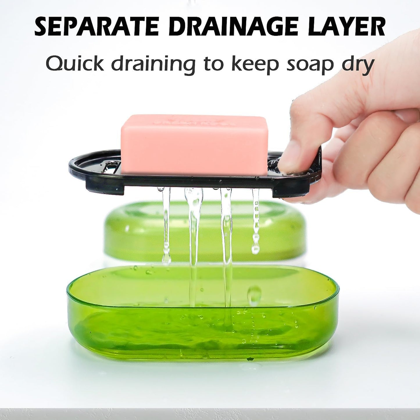 Travel Soap Case, Bath Soap Holder, Bar Soap Dish with Lid for Traveling,Portable Bar Soap Container for Traveling, Camping, Gym, Bathroom (Green)