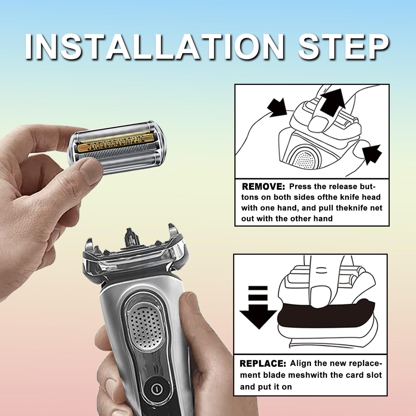 NEW Series 9 92B Braun Electric Shaver Replacement Head for Men Razor Shaving Blades Compatible with 92B Braun Replacement Electric Shaver Heads 9290cc 9291cc 9370cc 9293s 9385cc 9390cc 9330s 9296cc