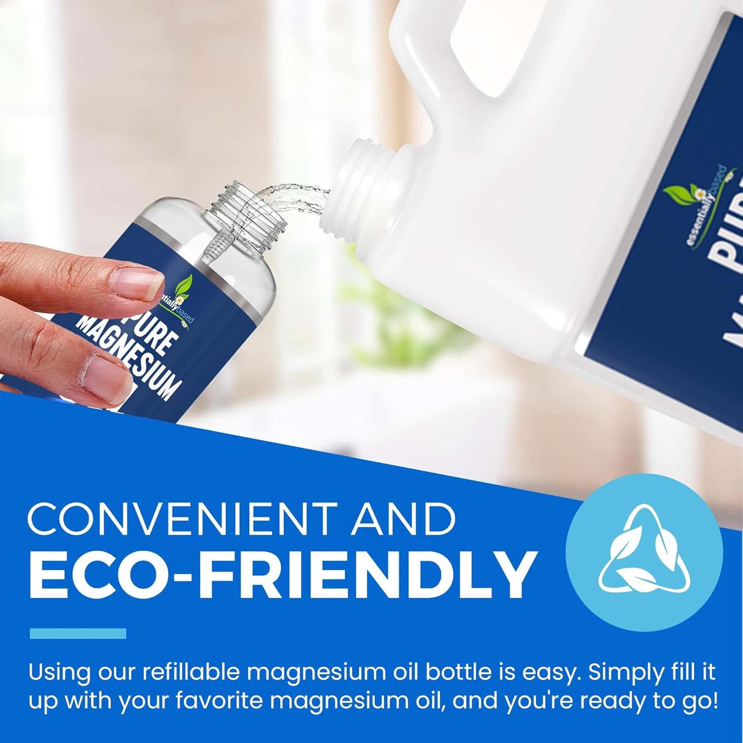 Pure Magnesium Oil Spray 64oz - Topical Magnesium Spray for Sleep Extra Strength - Less Sting - Less Itch - 100% Natural and Organic Oil - Made in USA