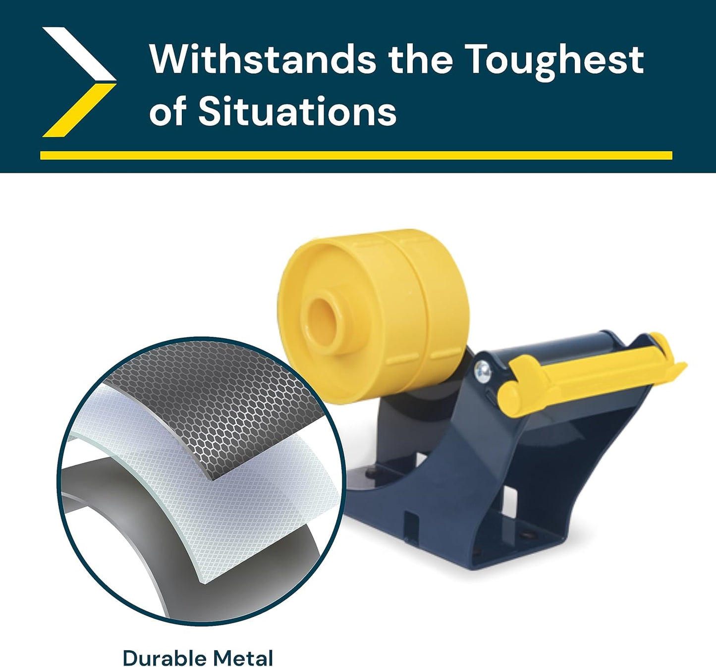 Excell ET-12281 Multi Roll Tape Dispenser Holder with Cutter: Durable Metal Construction, Cutting Angle Range, Anti-Rust Blade. Adjustable Tension for Perfect Tape Application. (2 Inch)