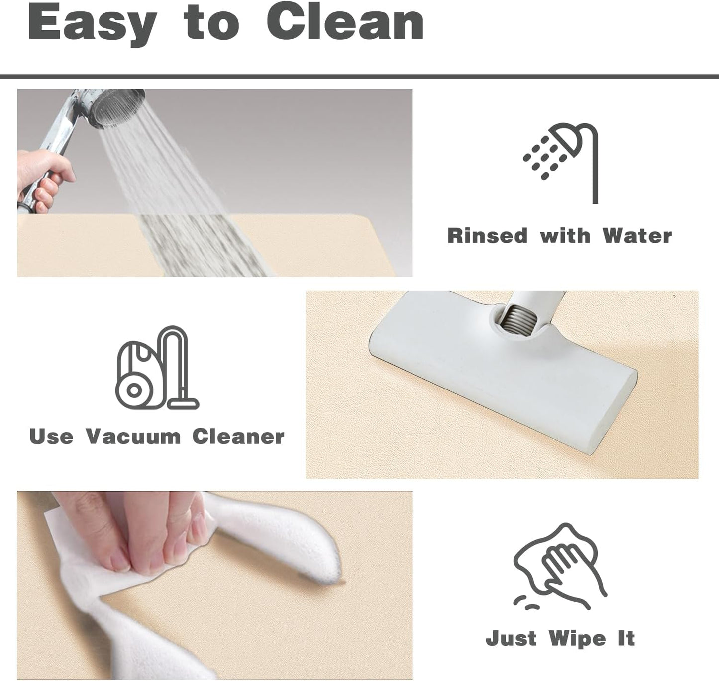 Bath Mat, Bathroom Rugs Non Slip Washable Thin Absorbent Quick Dry Bath Mat Fits Under Door Bathroom Floor Mat Perfect for Bath, Shower, or Sink 36"x60" Beige