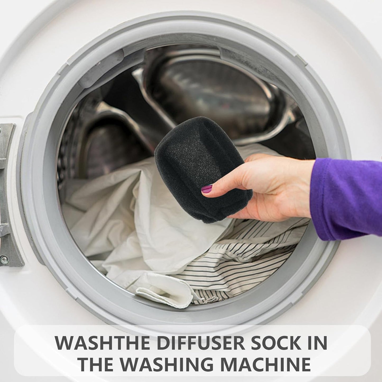 2Pcs Sock Diffuser for Hair Dryer - Compact and Portable (5.12x3.15") Travel Hair Dryer Diffuser Sock Made of Soft, Heat-Resistant and Flexible Foam, Tear-Resistant and Reusable