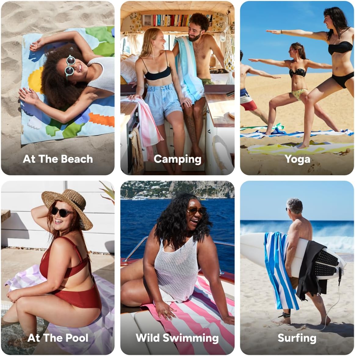 Dock & Bay Beach Towel - Quick Dry, Sand Free - Compact, Lightweight - 100% Recycled - Includes Bag - Build-A-Beach - Large (160x90cm, 63x35)